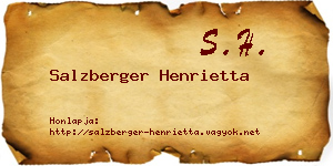 Salzberger Henrietta névjegykártya