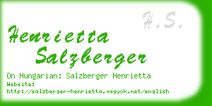henrietta salzberger business card